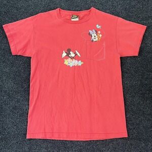 Vintage Mickey Unlimited Shirt Mens Small Pink Minnie Mickey Pocket Tee 90s